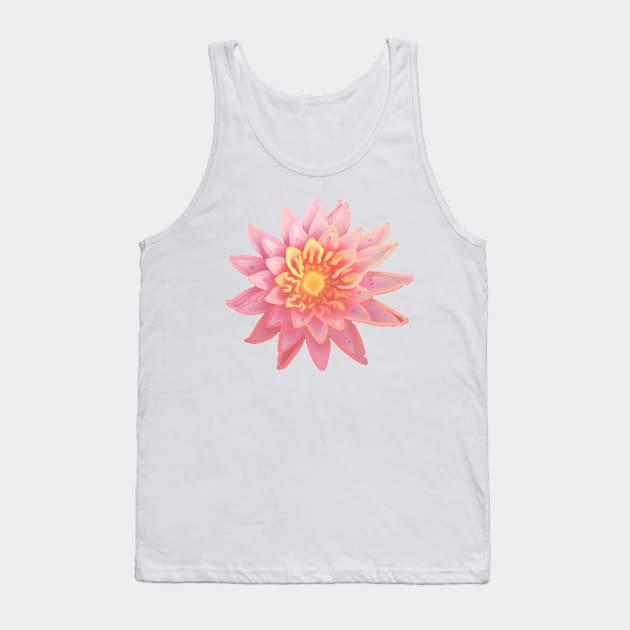 Pink Painted Lotus Flower Tank Top by PhotoArts